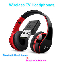 Load image into Gallery viewer, Bluetooth TV Headset, HiFi bluetooth Headphone Deep Bass Wireless TV Headphone with Transmitter Stick For TV Computer Phone