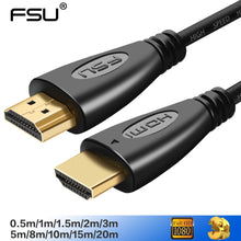 Load image into Gallery viewer, FSU HDMI Cable video cables gold plated 1.4 1080P 3D Cable for HDTV splitter switcher 0.5m 1m 1.5m 2m 3m 5m 10m 12m 15m 20m