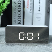 Load image into Gallery viewer, LED Mirror Alarm Clock Digital Snooze Table Clock Wake Up Light Electronic Large Time Temperature Display Home Decoration Clock