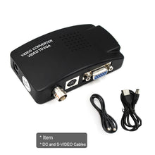 Load image into Gallery viewer, BNC to VGA Converter Composite SVIDEO to VGA Video Converter VGA Out Adapter Digital Switch Box Box For PC MACTV Camera DVD DVR