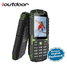 Load image into Gallery viewer, ioutdoor T1 2G Feature Mobile Phone Rugged IP68 Waterproof Phone FM GSM SIM Card Led Flashlight 2MP Russian Keyboard Cellphone