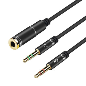 3.5mm Headphone Stereo Audio Mic Y Splitter,3.5 mm Audio + Microphone to 4 Pole Jack Aux Adapter for 4 pin 3.5mm Plug Earphone