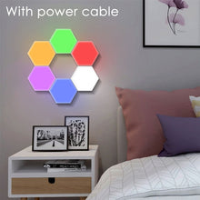 Load image into Gallery viewer, Modular Touch Lights LED Hex Lights DIY Quantum Lamps Magnetic Sensitive Lighting Night Light Home Decoration Wall Lampara
