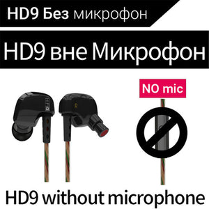 KZ HD9 Earphones HiFi Sport Earbuds Copper Driver 3D Heavy Bass Earhook Headphones In Ear Earphone For Running With Microphone