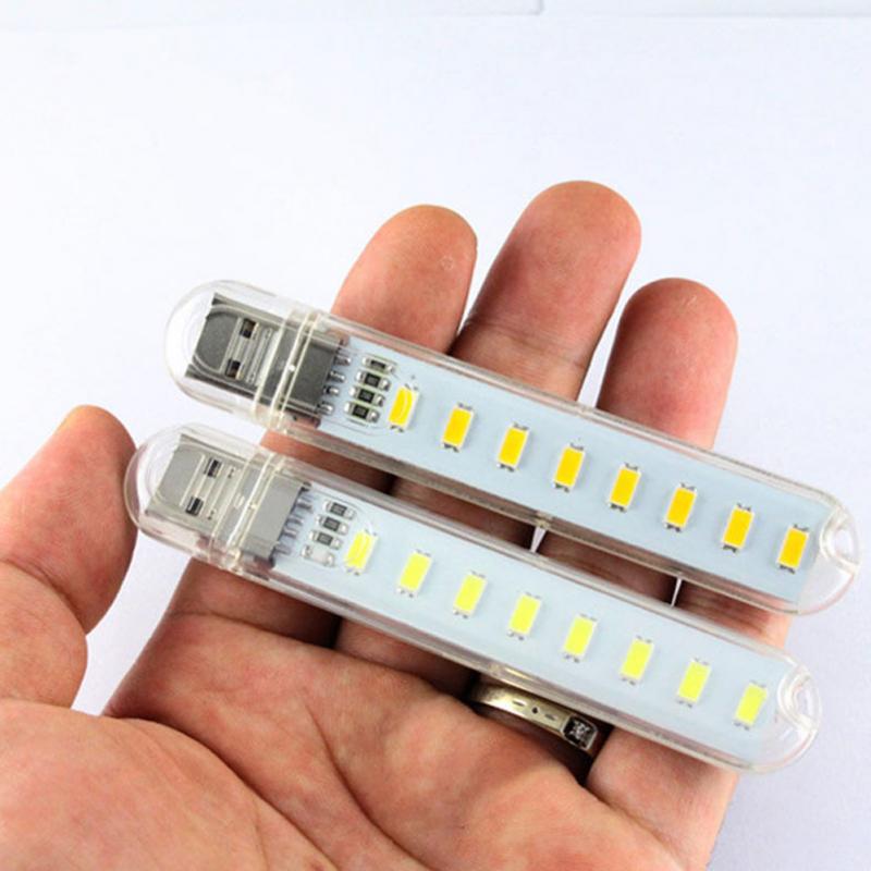 Mini Mobile Power USB LED Lamp DC5V 8 LED Camping Computer Portable Night USB Gadget Lighting For PC Laptop