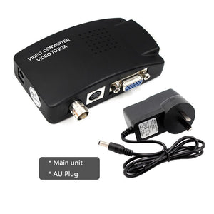 BNC to VGA Converter Composite SVIDEO to VGA Video Converter VGA Out Adapter Digital Switch Box Box For PC MACTV Camera DVD DVR