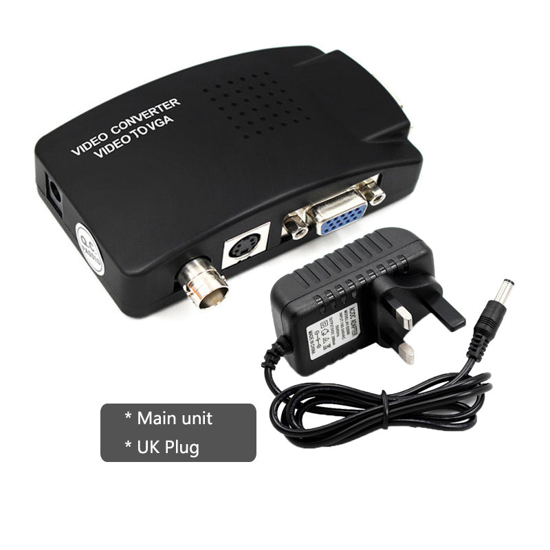 BNC to VGA Converter Composite SVIDEO to VGA Video Converter VGA Out Adapter Digital Switch Box Box For PC MACTV Camera DVD DVR