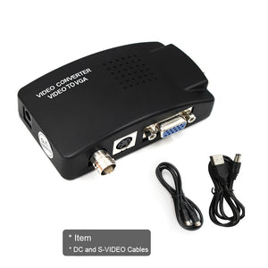 BNC to VGA Converter Composite SVIDEO to VGA Video Converter VGA Out Adapter Digital Switch Box Box For PC MACTV Camera DVD DVR