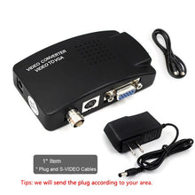 Load image into Gallery viewer, BNC to VGA Converter Composite SVIDEO to VGA Video Converter VGA Out Adapter Digital Switch Box Box For PC MACTV Camera DVD DVR
