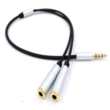 Load image into Gallery viewer, Metal Audio Cable AUX Headphones One Minute Two 3.5mm High-end Audio Cable 3.5mm Input Audio Interface Adapter Line
