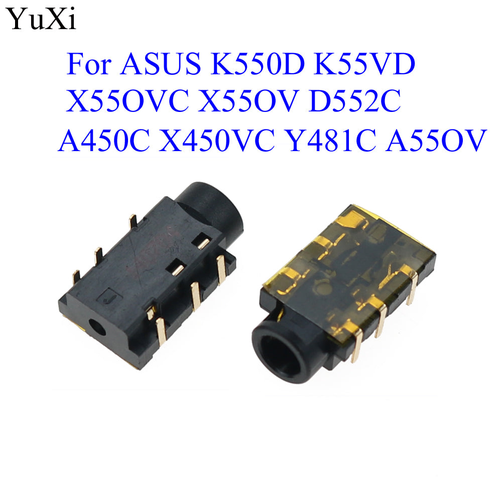 YuXi Audio Combo Jack Connector for Asus K550D K55VD A450C X450VC Y481C A55OV X55OVC X55OV D552C  Laptop headphone Port 6-pin