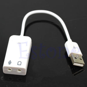 USB Audio Adapter Extenal USB2.0 3D VIRTUAL 7.1 CHANNEL AUDIO SOUND CARD Mic Headphone Jack Adapter for Laptop PC