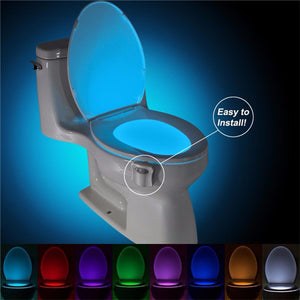 JIGUOOR seat Sensor LED Toilet Light Lamp Human Motion Activated PIR 8 Colours Automatic RGB Night light modular touch lights