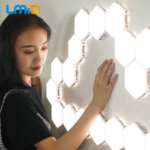 Night Lamp Touch Sensitive Sensor DIY Quantum Lamp Modular Hexagonal LED Magnetic Lights Wall Lamp Novelty Creative Decoration